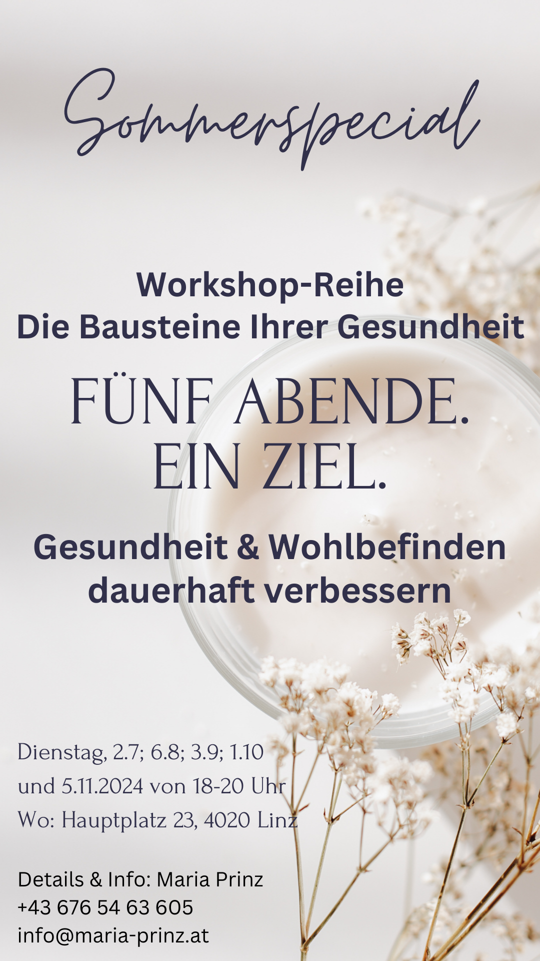 Workshop-Reihe Die Bausteine Ihrer Gesundheit